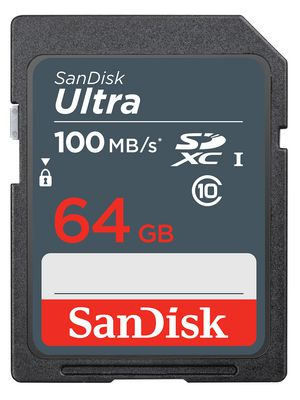 Карта памяти SanDisk Ultra SDXC 64Gb 100Mb/s Class 10 UHS-I (SDSDUNR-064G-GN3IN) - фото