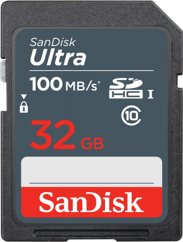 Карта памяти SanDisk Ultra SDHC 32Gb 100Mb/s Class 10 UHS-I (SDSDUNR-032G-GN3IN) - фото