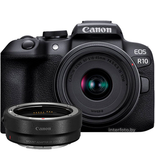 Фотоаппарат Canon EOS R10 Kit 18-45mm + adapter EF-EOS R - фото