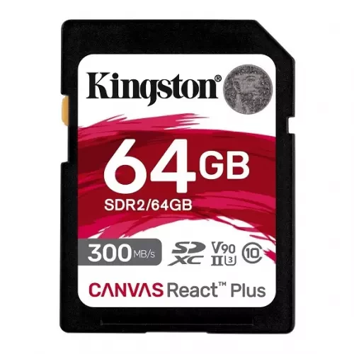 Карта памяти Kingston Canvas React Plus SDXC 64GB (SDR2/64GB) - фото