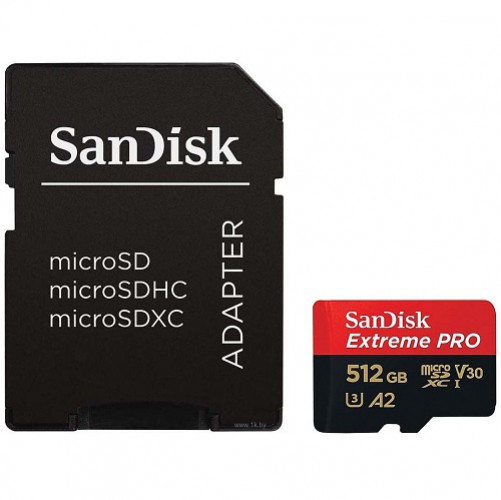 Карта памяти SanDisk Extreme Pro microSDXC 512Gb 200MB/s (SDSQXCD-512G-GN6MA) - фото