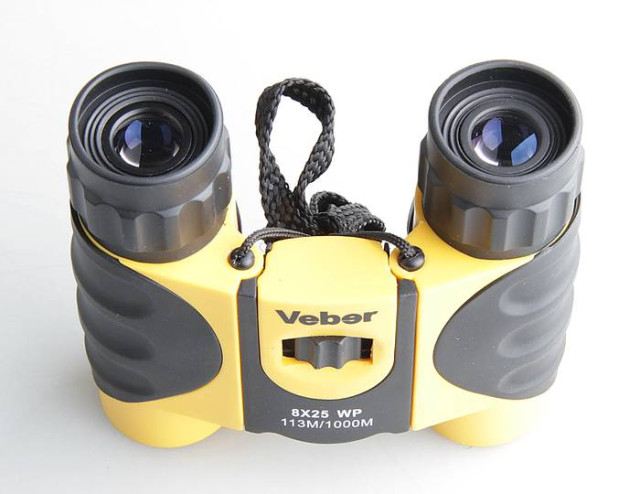 Бинокль Veber 8x25 WP черный-желтый - фото6