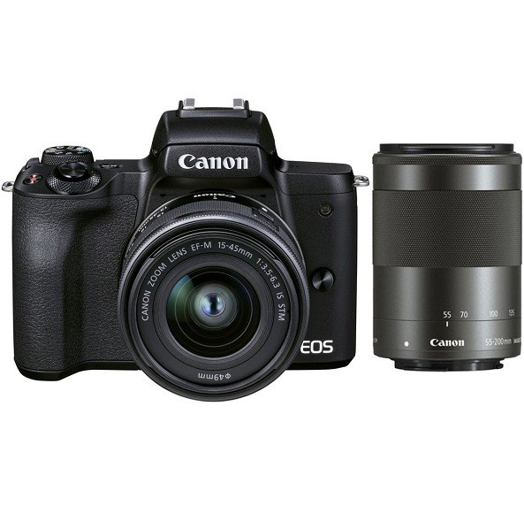 Фотоаппарат Canon EOS M50 Mark II Kit 15-45mm + 55-200mm Black - фото