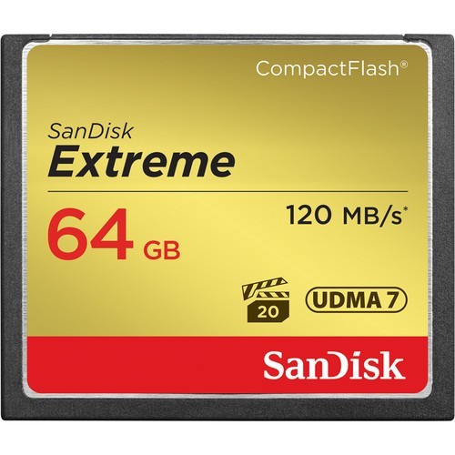 Карта памяти SanDisk Extreme CF 64Gb 120Mb/s, 85MB/s UDMA7 (SDCFXSB-064G-G46) - фото