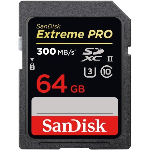 Карта памяти SanDisk Extreme Pro SDXC 64Gb 300MB/s UHS-II (SDSDXDK-064G-GN4IN) - фото
