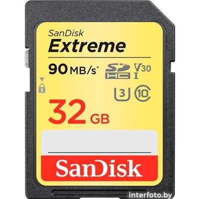 Карта памяти SanDisk Extreme SDHC 32Gb 90MB/s UHS-I (SDSDXVE-032G-GNCIN) - фото