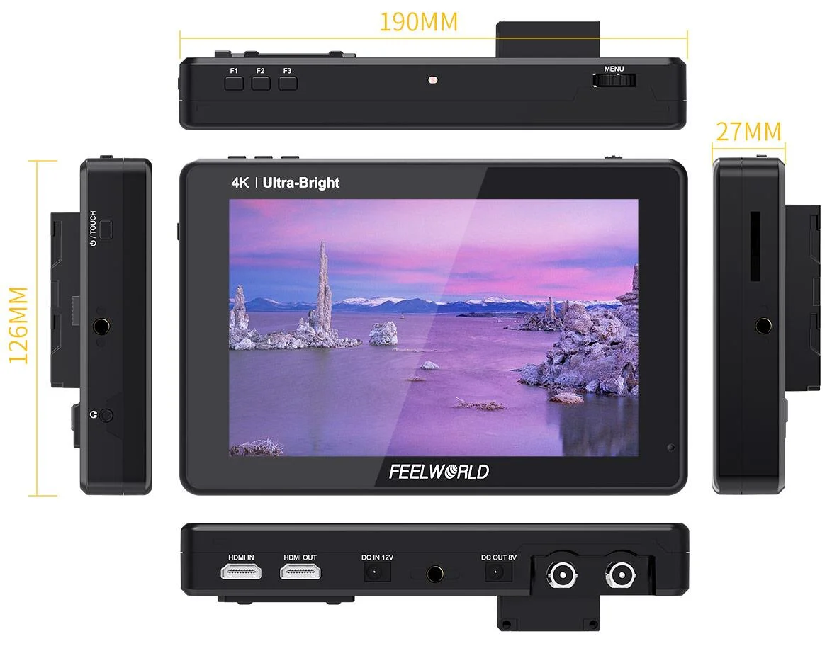 Feelworld LUT7s PRO 4K HDMI Touch Screen (Outputs/Inputs)