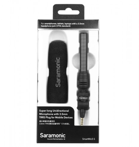 Микрофон мини-пушка Saramonic SmartMic5S для устройств 3.5mm TRRS - фото3