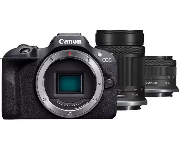 Фотоаппарат Canon EOS R100 Double Kit 18-45mm + 55-210mm - фото