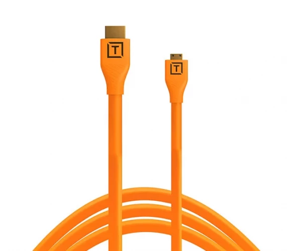 Кабель Tether Tools TetherPro HDMI Micro to HDMI 2.0, 4.6m, Orange - фото