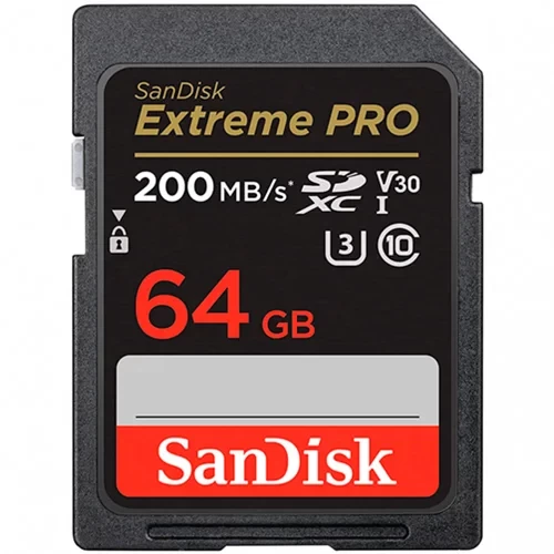 Карта памяти SanDisk Extreme Pro SDXC 64Gb 200MB/s UHS-I (SDSDXXU-064G-GN4IN) - фото