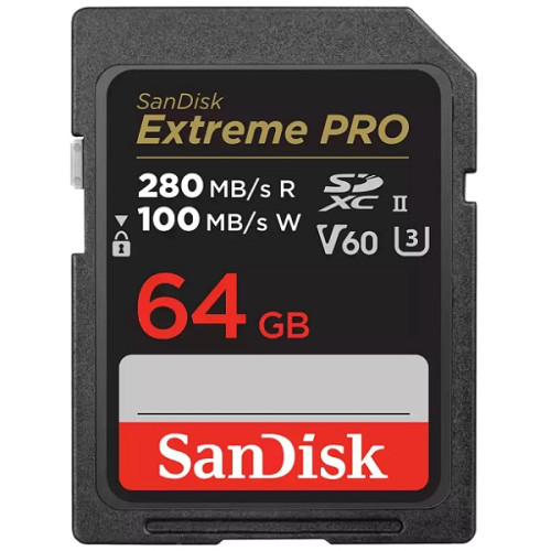 Карта памяти SanDisk Extreme Pro SDXC 64Gb 280MB/s UHS-II (SDSDXEP-64G-GN4IN) - фото