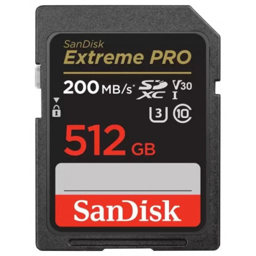 Карта памяти SanDisk Extreme Pro SDXC 512Gb 200MB/s UHS-I (SDSDXXD-512G-GN4IN) - фото