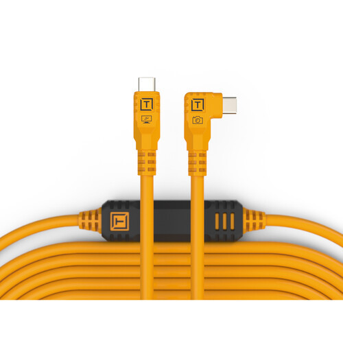 Кабель Tether Tools TetherPro USB-C to USB-C Right Angle 9.4m, Orange - фото