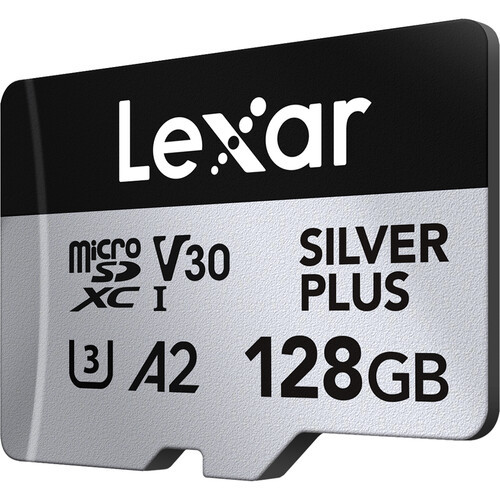 Карта памяти Lexar 128GB High-Performance Silver Plus microSDXC + SD-адаптер - фото4