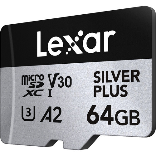 Карта памяти Lexar 64GB High-Performance Silver Plus microSDXC + SD-адаптер - фото4