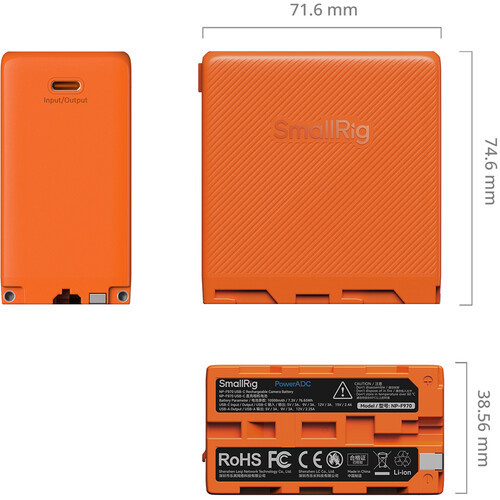 Аккумулятор SmallRig 4576 NP-F970 USB-C (Orange) - фото3