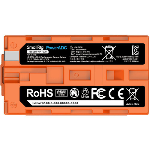 Аккумулятор SmallRig NP-F970 USB-C 4972 (Orange) - фото3