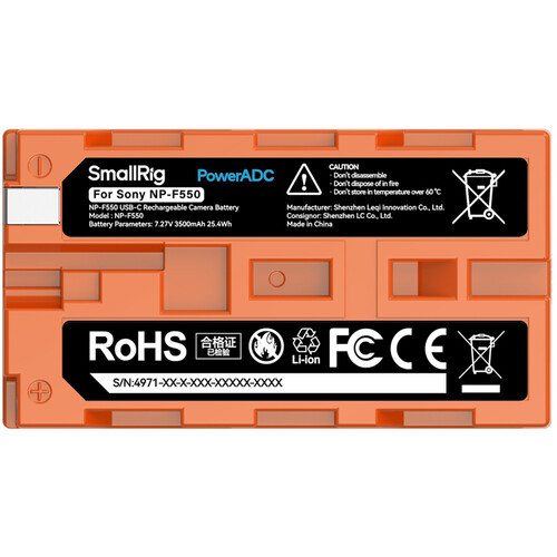 Аккумулятор SmallRig NP-F550 USB-C 4971 (Orange) - фото3