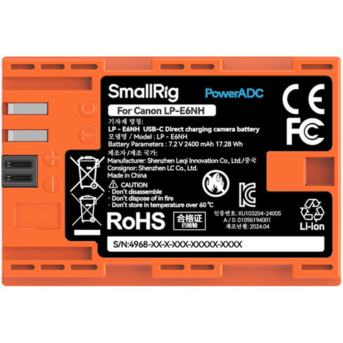 Аккумулятор SmallRig LP-E6NH USB-C 4968 (Orange) - фото3