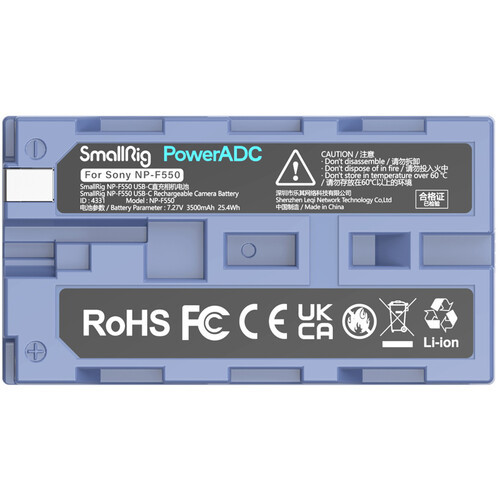 Аккумулятор SmallRig NP-F550 USB-C 4331 (Blue) - фото2