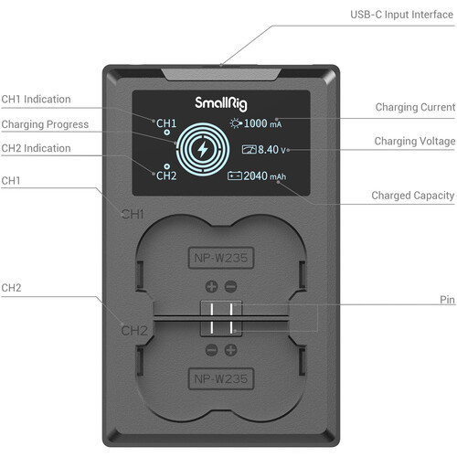 Аккумулятор SmallRig NP-W235 (3822) с зарядным устройством - фото6