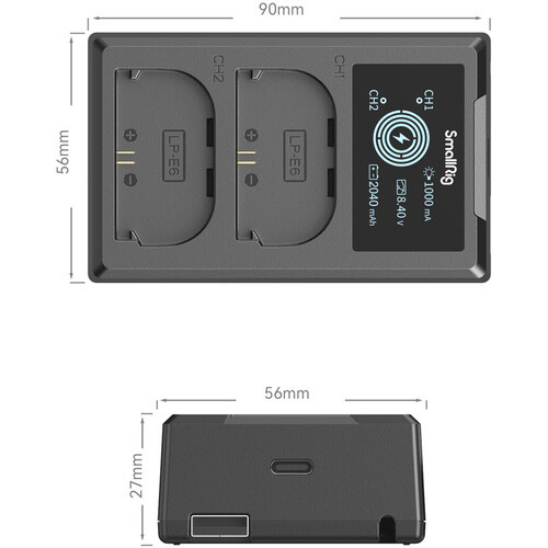Зарядное устройство SmallRig 4084 для Canon LP-E6NH - фото4