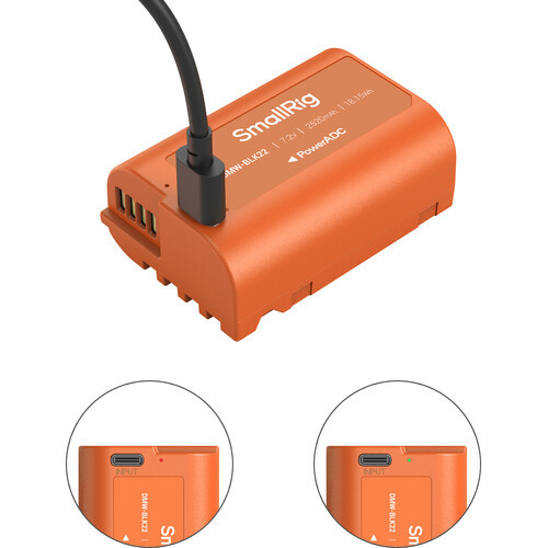 Аккумулятор SmallRig DMW-BLK22 USB-C 4979 (Orange) - фото5