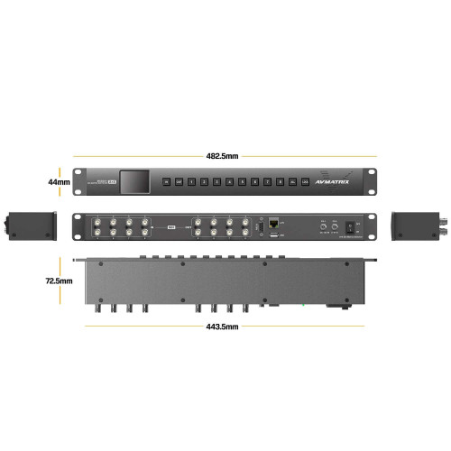 Матричный коммутатор AVMATRIX MSS0811 компактный 3G-SDI 8×8 - фото2