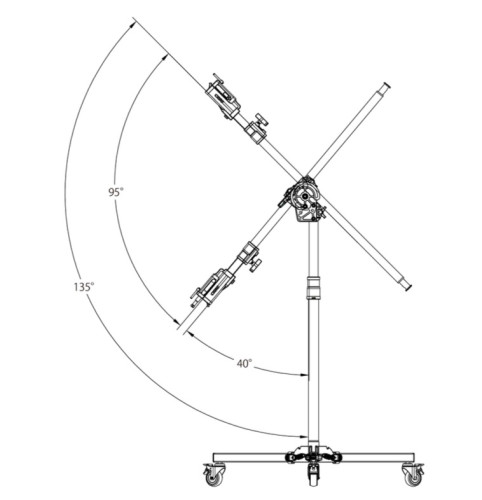 Стойка-журавль KUPO 346MH Junior Boom Roller Stand на колесах - фото2
