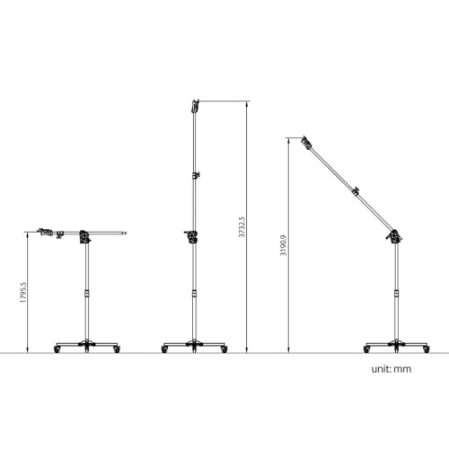 Стойка-журавль KUPO 346MH Junior Boom Roller Stand на колесах - фото3