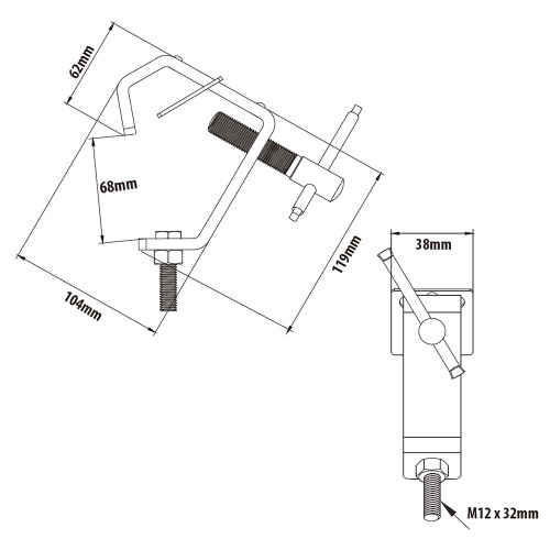 Зажим KUPO C-12 Steel Hook Clamp - фото2