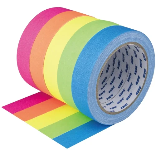 Лента клейкая KUPO CSS-2415Y CLOTH SPIKE TAPE желтая - фото3