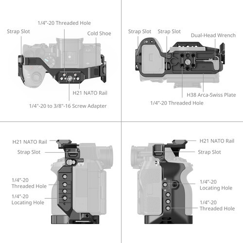 Клетка SmallRig 6024 HawkLock Quick Release Cage для Sony a7 V, a7R V, a7 IV - фото3