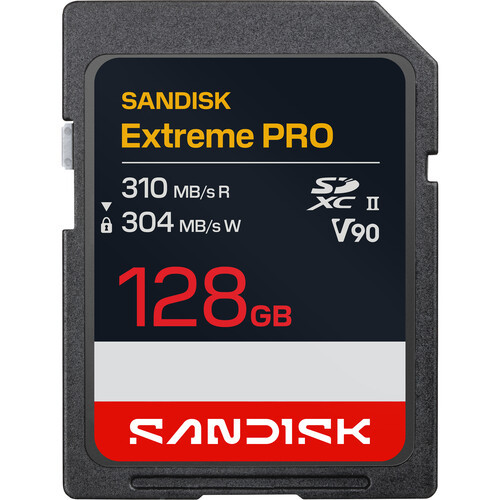 Карта памяти SanDisk 128GB Extreme PRO SDXC UHS-II V90 (SDSDXDE-128G-GN4IN) - фото
