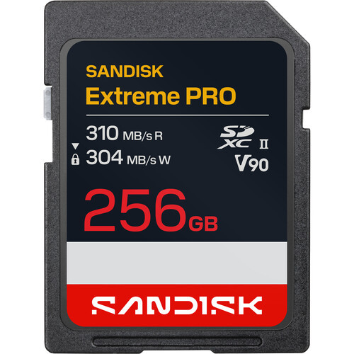 Карта памяти SanDisk 256GB Extreme PRO SDXC UHS-II V90 (SDSDXDE-256G-GN4IN) - фото
