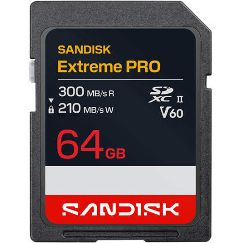 Карта памяти SanDisk 64GB Extreme PRO SDXC UHS-II V60 (SDSDXEM-064G-GN4IN) - фото