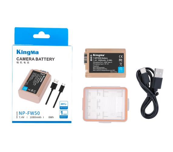 Аккумулятор Kingma NP-FW50 Type-C (аналог Sony NP-FW50, 1080mAh) - фото3