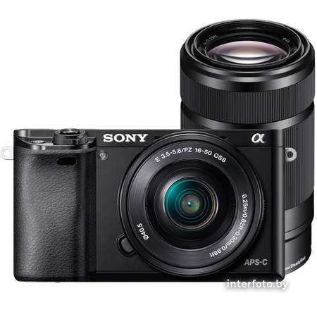 Фотоаппарат Sony Alpha A6000 Double Kit 16-50mm + 55-210mm Black (ILCE-6000YB)- фото