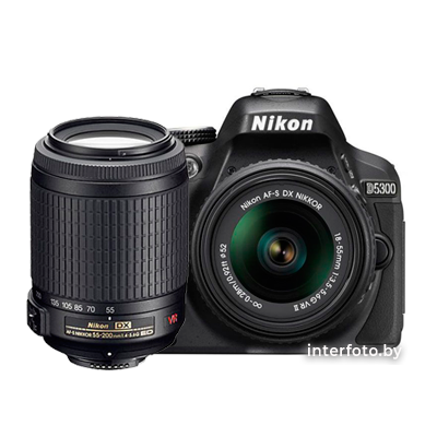 Nikon D5300 Double Kit 18-55mm VR & 55-200mm VR II Black - фото