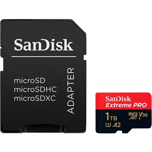 Карта памяти SanDisk Extreme Pro microSDXC 1TB + SD Adapter (SDSQXCZ-1T00-GN6MA)- фото