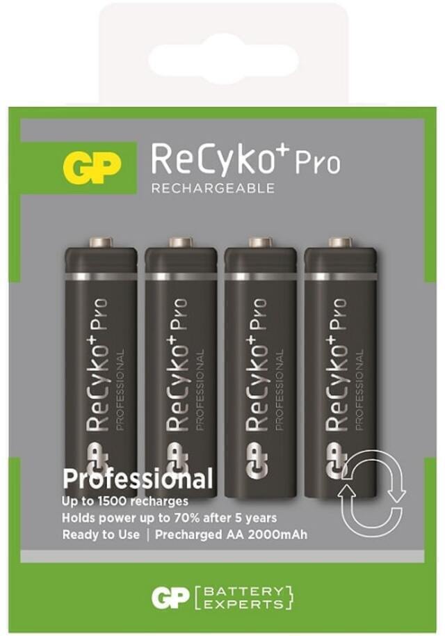 Аккумуляторы GP ReCyko+Pro 2000 mAh 4шт. (210AAHCBE-2GBE4) - фото