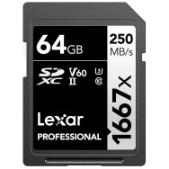 Карта памяти Lexar SDXC 64GB Professional 1667x UHS-II- фото