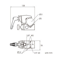 Зажим KUPO KCP-710B Convi Clamp Black & KCP-7SDL Saddle- фото2