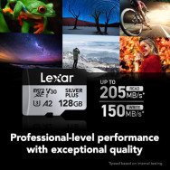 Карта памяти Lexar 128GB High-Performance Silver Plus microSDXC + SD-адаптер- фото7