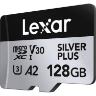 Карта памяти Lexar 128GB High-Performance Silver Plus microSDXC + SD-адаптер- фото4