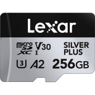 Карта памяти Lexar 256GB High-Performance Silver Plus microSDXC + SD-адаптер- фото2