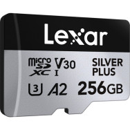 Карта памяти Lexar 256GB High-Performance Silver Plus microSDXC + SD-адаптер- фото3