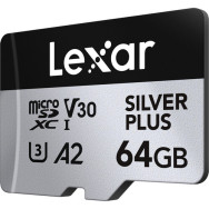 Карта памяти Lexar 64GB High-Performance Silver Plus microSDXC + SD-адаптер- фото4