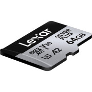 Карта памяти Lexar 64GB High-Performance Silver Plus microSDXC + SD-адаптер- фото5